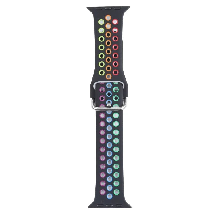 금속 버클 실리콘 교체 시계줄, Apple Watch 시리즈용, 7 41mm / 6 & SE & 5 & 4 40mm / 3 & 2 & 1 38mm, 7 45mm / 6 & SE & 5 & 4 44mm / 3 & 2 & 1 42mm