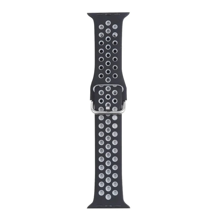 금속 버클 실리콘 교체 시계줄, Apple Watch 시리즈용, 7 41mm / 6 & SE & 5 & 4 40mm / 3 & 2 & 1 38mm, 7 45mm / 6 & SE & 5 & 4 44mm / 3 & 2 & 1 42mm