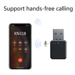KN318 USB 블루투스 5.1 어댑터 오디오 리시버, KN318