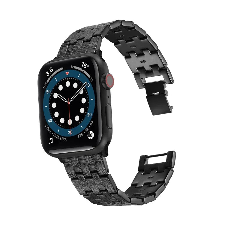 직조 텍스처 스테인리스 스틸 교체 시계줄, Apple Watch 시리즈용, 7 41mm / 6 & SE & 5 & 4 40mm / 3 & 2 & 1 38mm, 7 45mm / 6 & SE & 5 & 4 44mm / 3 & 2 & 1 42mm