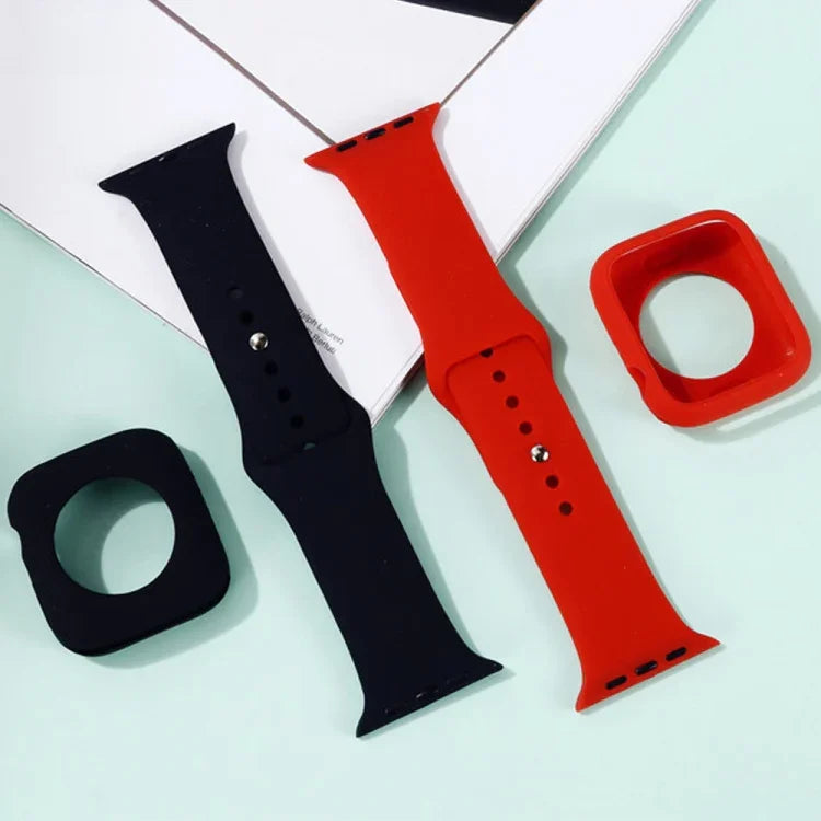실리콘 교체 스트랩 시계줄 + 시계 보호 케이스 세트, Apple Watch 시리즈 3 & 2 & 1 38mm용, Apple Watch 시리즈 3 & 2 & 1 42mm용