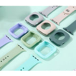 실리콘 교체 스트랩 시계줄 + 시계 보호 케이스 세트, Apple Watch 시리즈 3 & 2 & 1 38mm용, Apple Watch 시리즈 3 & 2 & 1 42mm용