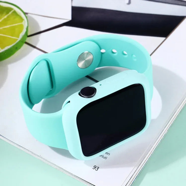 실리콘 교체 스트랩 시계줄 + 시계 보호 케이스 세트, Apple Watch 시리즈 3 & 2 & 1 38mm용, Apple Watch 시리즈 3 & 2 & 1 42mm용