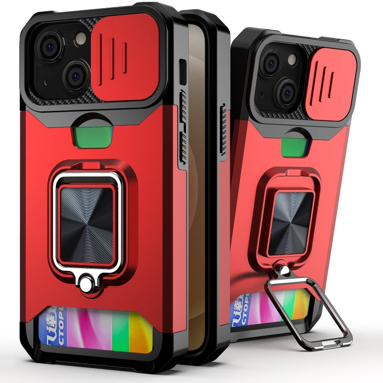Sliding Camera Cover Design PC + TPU Shockproof Case with Ring Holder & Card Slot, For iPhone 13 mini, For iPhone 13, For iPhone 13 Pro, For iPhone XS / X, For iPhone XR, For iPhone 11 Pro, For iPhone 11 Pro Max, For iPhone 12 / 12 Pro