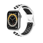 투톤 8버클 실리콘 교체 스트랩 시계줄, Apple Watch 시리즈 7 41mm / 6 & SE & 5 & 4 40mm / 3 & 2 & 1 38mm용