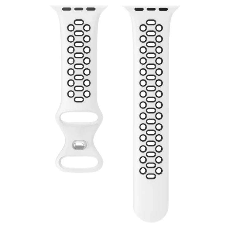 투톤 8버클 실리콘 교체 스트랩 시계줄, Apple Watch 시리즈 7 41mm / 6 & SE & 5 & 4 40mm / 3 & 2 & 1 38mm용