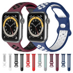 투톤 8버클 실리콘 교체 스트랩 시계줄, Apple Watch 시리즈 7 41mm / 6 & SE & 5 & 4 40mm / 3 & 2 & 1 38mm용