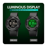 SKMEI 1736 Triplicate Round Dial Timing LED Digital Display Luminous Electronic Watch