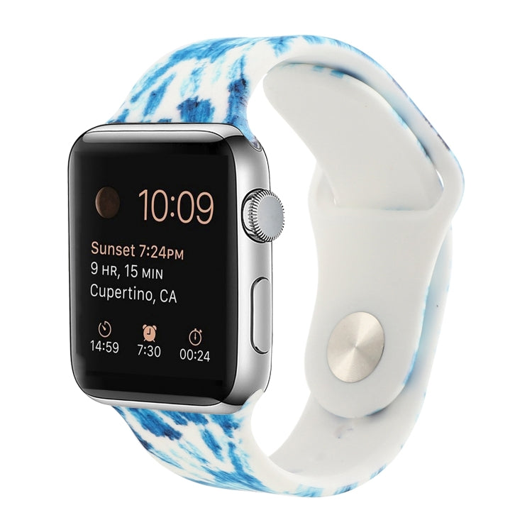 실리콘 페인팅 패턴 교체 시계줄, Apple Watch 시리즈 7 41mm / 6 & SE & 5 & 4 40mm / 3 & 2 & 1 38mm, 7 45mm / 6 & SE & 5 & 4 44mm / 3 & 2 & 1 42mm용