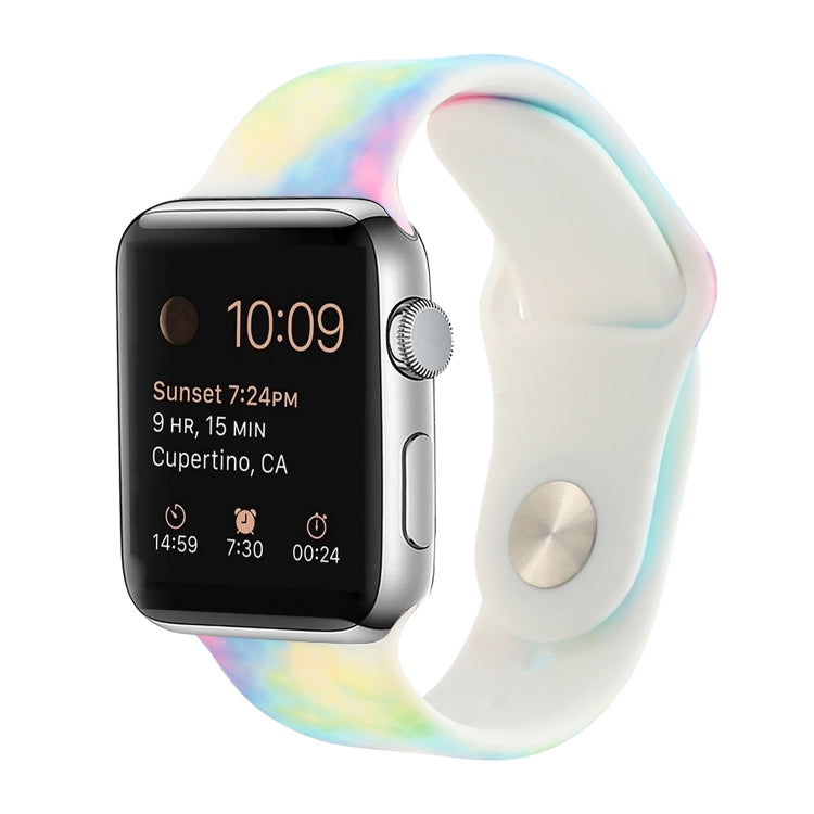 실리콘 페인팅 패턴 교체 시계줄, Apple Watch 시리즈 7 41mm / 6 & SE & 5 & 4 40mm / 3 & 2 & 1 38mm, 7 45mm / 6 & SE & 5 & 4 44mm / 3 & 2 & 1 42mm용