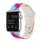실리콘 페인팅 패턴 교체 시계줄, Apple Watch 시리즈 7 41mm / 6 & SE & 5 & 4 40mm / 3 & 2 & 1 38mm, 7 45mm / 6 & SE & 5 & 4 44mm / 3 & 2 & 1 42mm용
