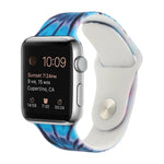 실리콘 페인팅 패턴 교체 시계줄, Apple Watch 시리즈 7 41mm / 6 & SE & 5 & 4 40mm / 3 & 2 & 1 38mm, 7 45mm / 6 & SE & 5 & 4 44mm / 3 & 2 & 1 42mm용