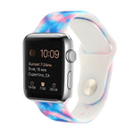 실리콘 페인팅 패턴 교체 시계줄, Apple Watch 시리즈 7 41mm / 6 & SE & 5 & 4 40mm / 3 & 2 & 1 38mm, 7 45mm / 6 & SE & 5 & 4 44mm / 3 & 2 & 1 42mm용