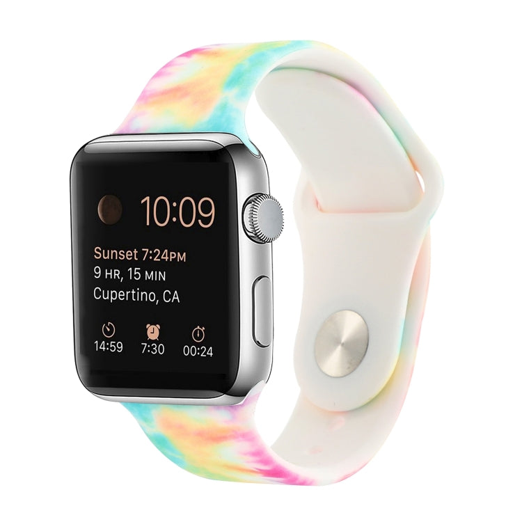 실리콘 페인팅 패턴 교체 시계줄, Apple Watch 시리즈 7 41mm / 6 & SE & 5 & 4 40mm / 3 & 2 & 1 38mm, 7 45mm / 6 & SE & 5 & 4 44mm / 3 & 2 & 1 42mm용