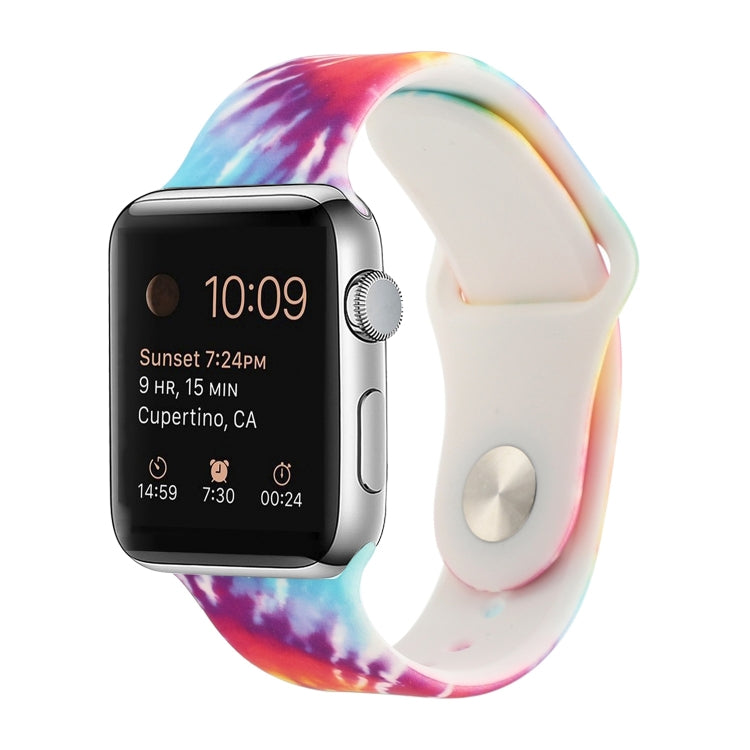 실리콘 페인팅 패턴 교체 시계줄, Apple Watch 시리즈 7 41mm / 6 & SE & 5 & 4 40mm / 3 & 2 & 1 38mm, 7 45mm / 6 & SE & 5 & 4 44mm / 3 & 2 & 1 42mm용