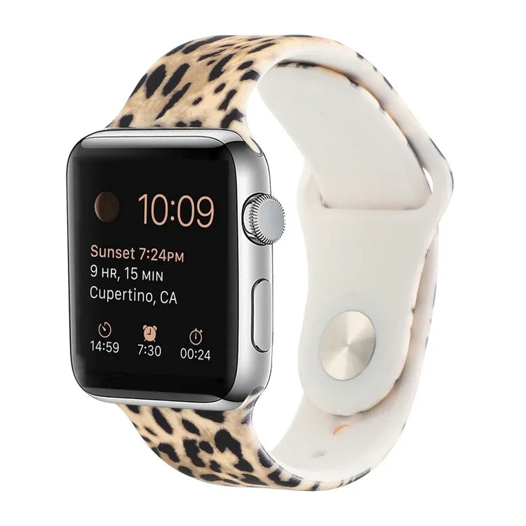 실리콘 페인팅 패턴 교체 시계줄, Apple Watch 시리즈 7 41mm / 6 & SE & 5 & 4 40mm / 3 & 2 & 1 38mm, 7 45mm / 6 & SE & 5 & 4 44mm / 3 & 2 & 1 42mm용