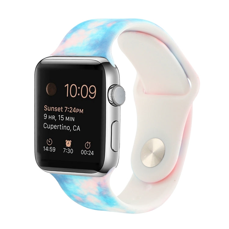 실리콘 페인팅 패턴 교체 시계줄, Apple Watch 시리즈 7 41mm / 6 & SE & 5 & 4 40mm / 3 & 2 & 1 38mm, 7 45mm / 6 & SE & 5 & 4 44mm / 3 & 2 & 1 42mm용