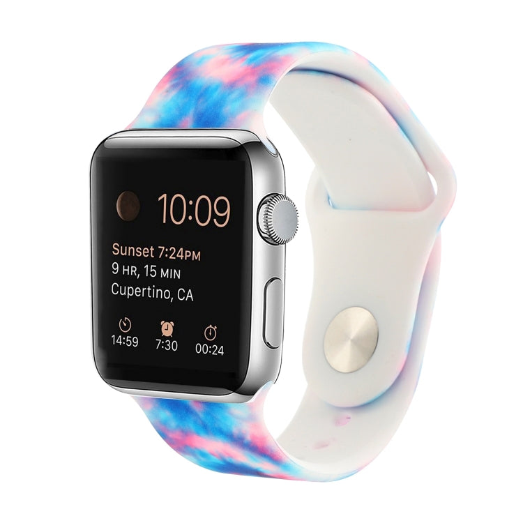 실리콘 페인팅 패턴 교체 시계줄, Apple Watch 시리즈 7 41mm / 6 & SE & 5 & 4 40mm / 3 & 2 & 1 38mm, 7 45mm / 6 & SE & 5 & 4 44mm / 3 & 2 & 1 42mm용