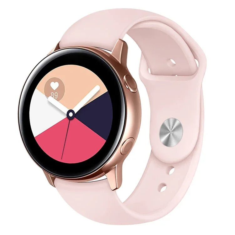 Galaxy Watch Active 2 스마트워치 단색 실리콘 손목 스트랩 시계줄, L, S