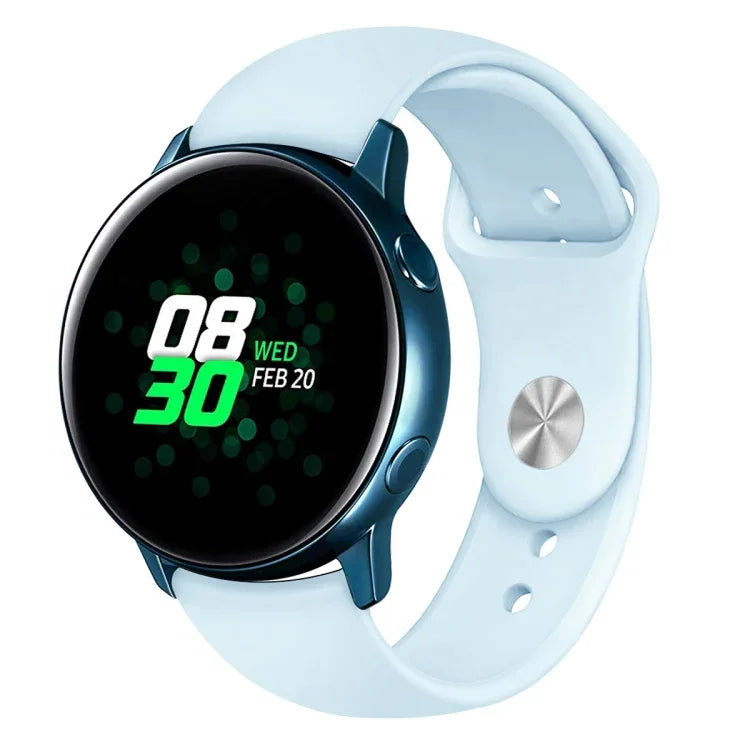 Galaxy Watch Active 2 스마트워치 단색 실리콘 손목 스트랩 시계줄, L, S