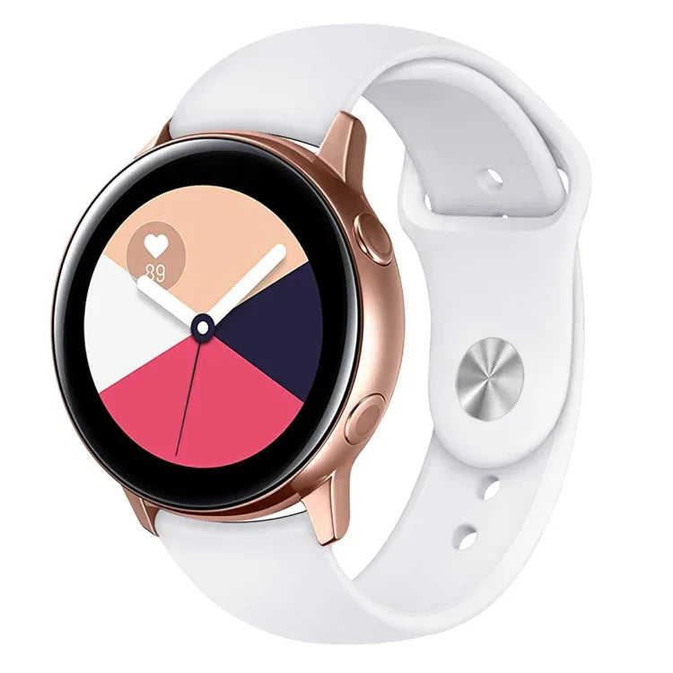 Galaxy Watch Active 2 스마트워치 단색 실리콘 손목 스트랩 시계줄, L, S