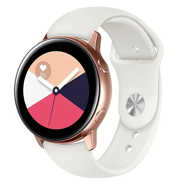 Galaxy Watch Active 2 스마트워치 단색 실리콘 손목 스트랩 시계줄, L, S