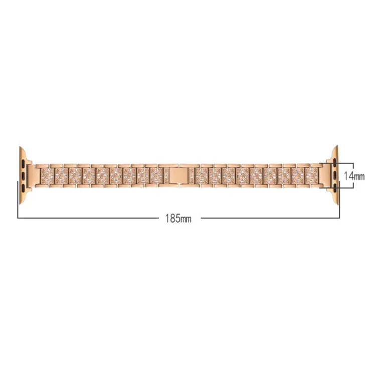 14mm 3구 다이아몬드 알루미늄 합금 교체 스트랩 시계줄, Apple Watch 시리즈 7 41mm / 6 & SE & 5 & 4 40mm / 3 & 2 & 1 38mm, 7 45mm / 6 & SE & 5 & 4 44mm / 3 & 2 & 1 42mm용