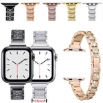 14mm 3구 다이아몬드 알루미늄 합금 교체 스트랩 시계줄, Apple Watch 시리즈 7 41mm / 6 & SE & 5 & 4 40mm / 3 & 2 & 1 38mm, 7 45mm / 6 & SE & 5 & 4 44mm / 3 & 2 & 1 42mm용