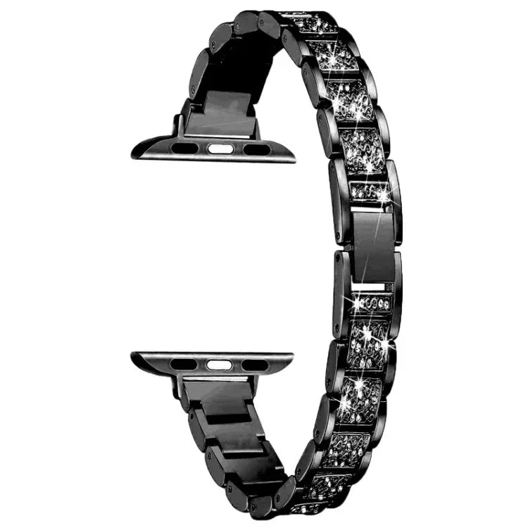 14mm 3구 다이아몬드 알루미늄 합금 교체 스트랩 시계줄, Apple Watch 시리즈 7 41mm / 6 & SE & 5 & 4 40mm / 3 & 2 & 1 38mm, 7 45mm / 6 & SE & 5 & 4 44mm / 3 & 2 & 1 42mm용