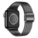 7구 이중 안전 버클 스틸 교체 스트랩 시계줄, Apple Watch 시리즈 7 41mm / 6 & SE & 5 & 4 40mm / 3 & 2 & 1 38mm, 7 45mm / 6 & SE & 5 & 4 44mm / 3 & 2 & 1 42mm용
