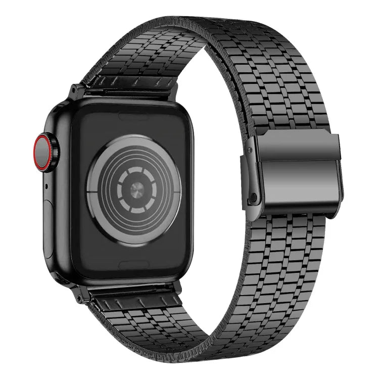 7구 이중 안전 버클 스틸 교체 스트랩 시계줄, Apple Watch 시리즈 7 41mm / 6 & SE & 5 & 4 40mm / 3 & 2 & 1 38mm, 7 45mm / 6 & SE & 5 & 4 44mm / 3 & 2 & 1 42mm용