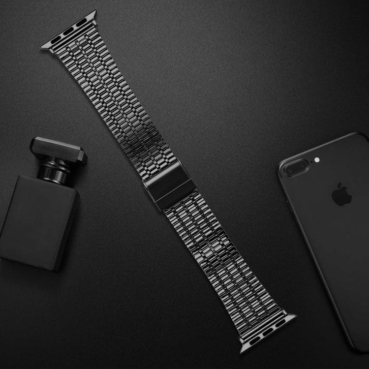 7구 이중 안전 버클 스틸 교체 스트랩 시계줄, Apple Watch 시리즈 7 41mm / 6 & SE & 5 & 4 40mm / 3 & 2 & 1 38mm, 7 45mm / 6 & SE & 5 & 4 44mm / 3 & 2 & 1 42mm용