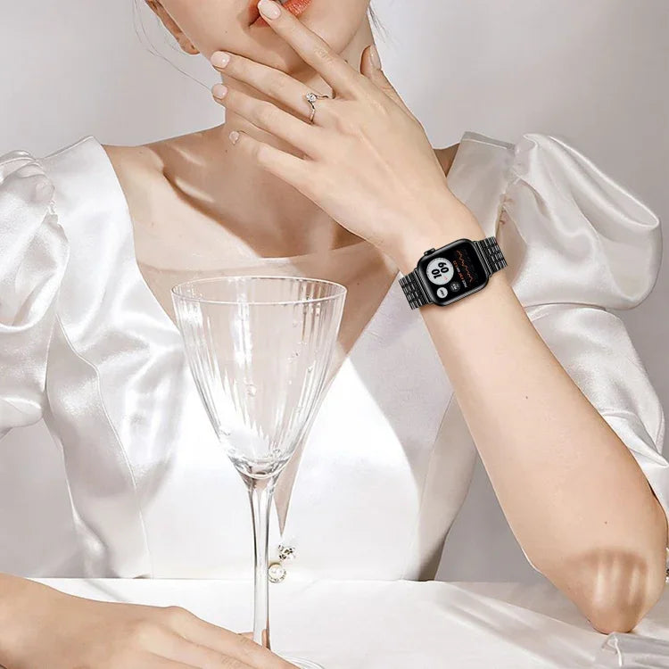 7구 이중 안전 버클 스틸 교체 스트랩 시계줄, Apple Watch 시리즈 7 41mm / 6 & SE & 5 & 4 40mm / 3 & 2 & 1 38mm, 7 45mm / 6 & SE & 5 & 4 44mm / 3 & 2 & 1 42mm용