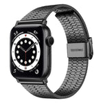 7구 이중 안전 버클 스틸 교체 스트랩 시계줄, Apple Watch 시리즈 7 41mm / 6 & SE & 5 & 4 40mm / 3 & 2 & 1 38mm, 7 45mm / 6 & SE & 5 & 4 44mm / 3 & 2 & 1 42mm용
