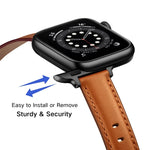 비즈니스 스타일 가죽 교체 스트랩 시계줄, Apple Watch 시리즈 7 41mm / 6 & SE & 5 & 4 40mm / 3 & 2 & 1 38mm, 7 45mm / 6 & SE & 5 & 4 44mm / 3 & 2 & 1 42mm용