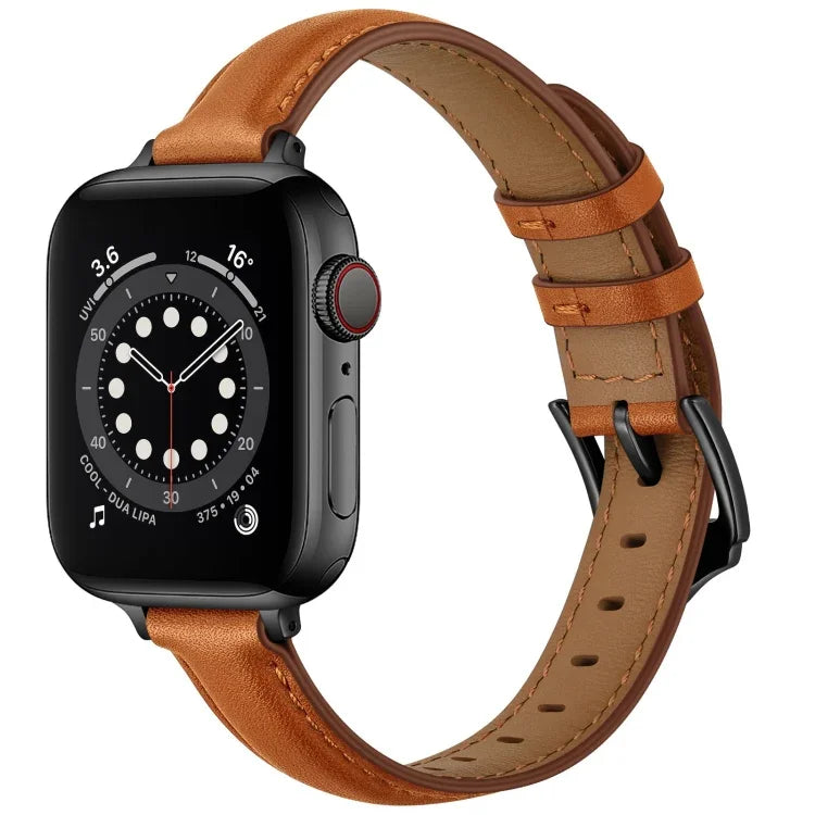비즈니스 스타일 가죽 교체 스트랩 시계줄, Apple Watch 시리즈 7 41mm / 6 & SE & 5 & 4 40mm / 3 & 2 & 1 38mm, 7 45mm / 6 & SE & 5 & 4 44mm / 3 & 2 & 1 42mm용