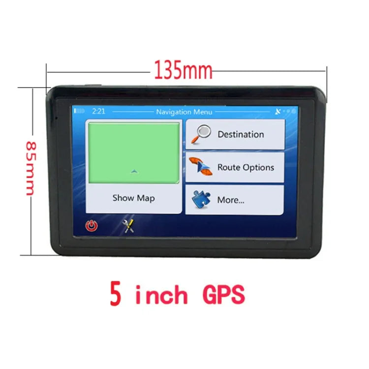 Q5 자동차 5인치 HD TFT 터치 스크린 GPS 내비게이터 TF 카드 / MP3 / FM 송신기 지원, 유럽 지도, 호주 지도, 북미 지도, 동남아시아 지도, 중동 지도, 남미 지도, 아프리카 지도