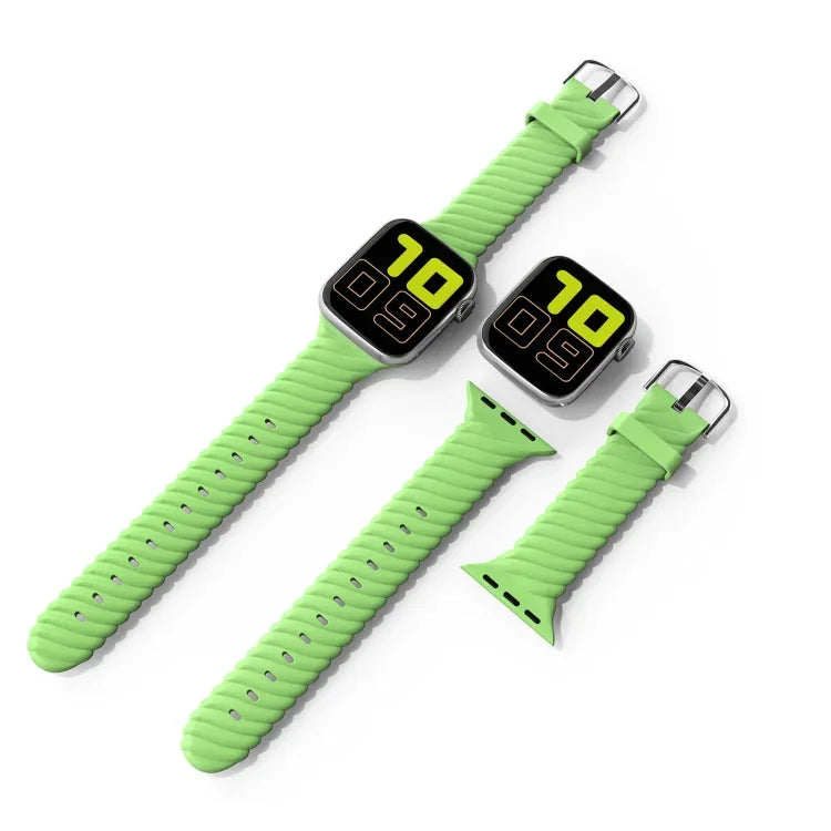 단색 트위스트 실리콘 교체 스트랩 시계줄, Apple Watch 시리즈용, 7 41mm / 6 & SE & 5 & 4 40mm / 3 & 2 & 1 38mm, 7 45mm / 6 & SE & 5 & 4 44mm / 3 & 2 & 1 42mm