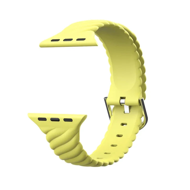 단색 트위스트 실리콘 교체 스트랩 시계줄, Apple Watch 시리즈용, 7 41mm / 6 & SE & 5 & 4 40mm / 3 & 2 & 1 38mm, 7 45mm / 6 & SE & 5 & 4 44mm / 3 & 2 & 1 42mm