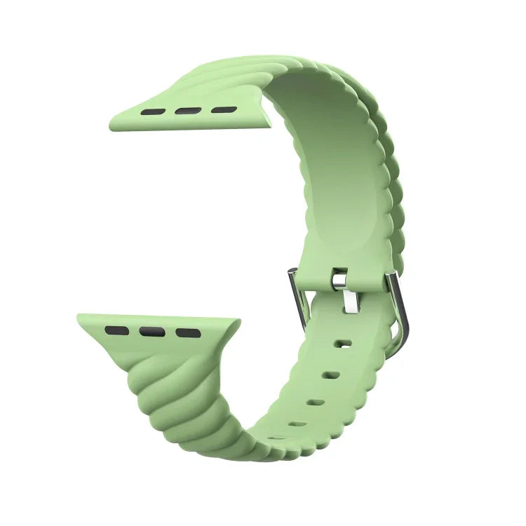 단색 트위스트 실리콘 교체 스트랩 시계줄, Apple Watch 시리즈용, 7 41mm / 6 & SE & 5 & 4 40mm / 3 & 2 & 1 38mm, 7 45mm / 6 & SE & 5 & 4 44mm / 3 & 2 & 1 42mm