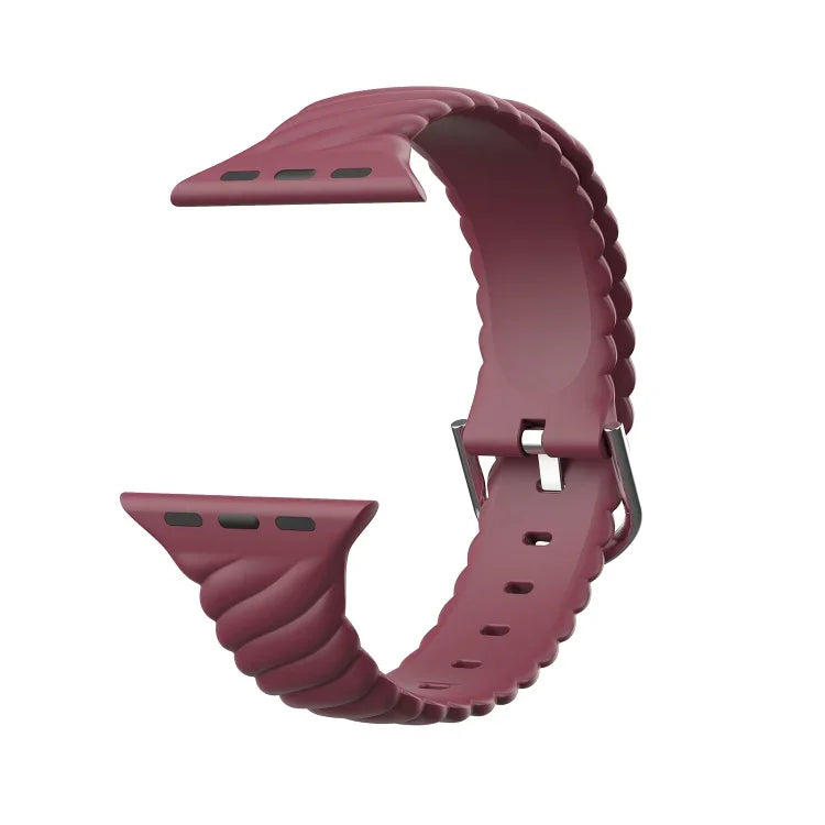 단색 트위스트 실리콘 교체 스트랩 시계줄, Apple Watch 시리즈용, 7 41mm / 6 & SE & 5 & 4 40mm / 3 & 2 & 1 38mm, 7 45mm / 6 & SE & 5 & 4 44mm / 3 & 2 & 1 42mm