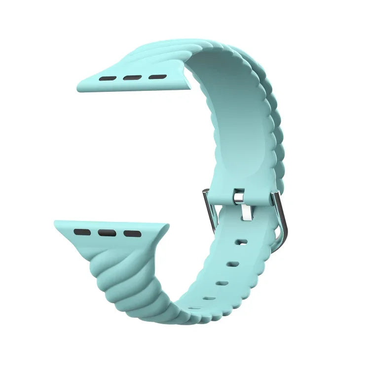 단색 트위스트 실리콘 교체 스트랩 시계줄, Apple Watch 시리즈용, 7 41mm / 6 & SE & 5 & 4 40mm / 3 & 2 & 1 38mm, 7 45mm / 6 & SE & 5 & 4 44mm / 3 & 2 & 1 42mm