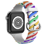투톤 트위스트 실리콘 교체 스트랩 시계줄, Apple Watch 시리즈용, 7 41mm / 6 & SE & 5 & 4 40mm / 3 & 2 & 1 38mm, 7 45mm / 6 & SE & 5 & 4 44mm / 3 & 2 & 1 42mm