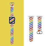 투톤 트위스트 실리콘 교체 스트랩 시계줄, Apple Watch 시리즈용, 7 41mm / 6 & SE & 5 & 4 40mm / 3 & 2 & 1 38mm, 7 45mm / 6 & SE & 5 & 4 44mm / 3 & 2 & 1 42mm