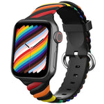 투톤 트위스트 실리콘 교체 스트랩 시계줄, Apple Watch 시리즈용, 7 41mm / 6 & SE & 5 & 4 40mm / 3 & 2 & 1 38mm, 7 45mm / 6 & SE & 5 & 4 44mm / 3 & 2 & 1 42mm