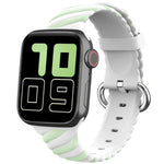 투톤 트위스트 실리콘 교체 스트랩 시계줄, Apple Watch 시리즈용, 7 41mm / 6 & SE & 5 & 4 40mm / 3 & 2 & 1 38mm, 7 45mm / 6 & SE & 5 & 4 44mm / 3 & 2 & 1 42mm
