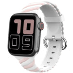 투톤 트위스트 실리콘 교체 스트랩 시계줄, Apple Watch 시리즈용, 7 41mm / 6 & SE & 5 & 4 40mm / 3 & 2 & 1 38mm, 7 45mm / 6 & SE & 5 & 4 44mm / 3 & 2 & 1 42mm