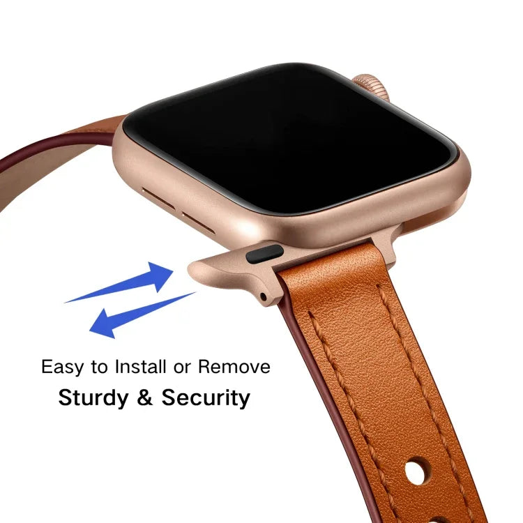 14mm 커플 스타일 가죽 교체 스트랩 시계줄, Apple Watch 시리즈용, 7 41mm / 6 & SE & 5 & 4 40mm / 3 & 2 & 1 38mm, 7 45mm / 6 & SE & 5 & 4 44mm / 3 & 2 & 1 42mm