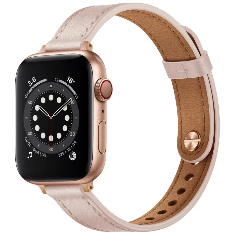 14mm 커플 스타일 가죽 교체 스트랩 시계줄, Apple Watch 시리즈용, 7 41mm / 6 & SE & 5 & 4 40mm / 3 & 2 & 1 38mm, 7 45mm / 6 & SE & 5 & 4 44mm / 3 & 2 & 1 42mm