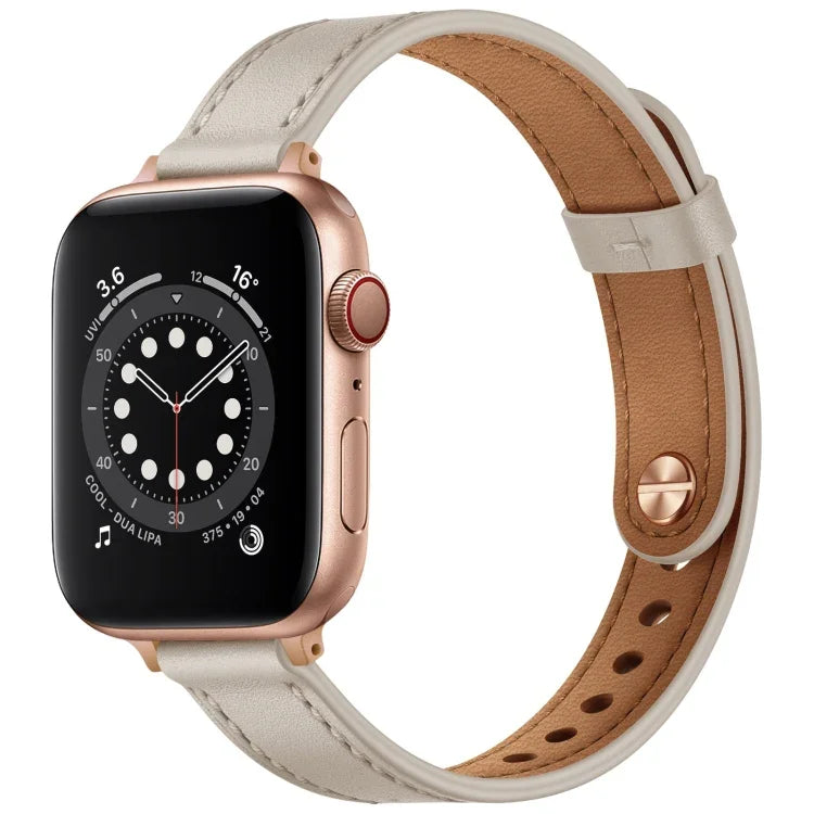 14mm 커플 스타일 가죽 교체 스트랩 시계줄, Apple Watch 시리즈용, 7 41mm / 6 & SE & 5 & 4 40mm / 3 & 2 & 1 38mm, 7 45mm / 6 & SE & 5 & 4 44mm / 3 & 2 & 1 42mm